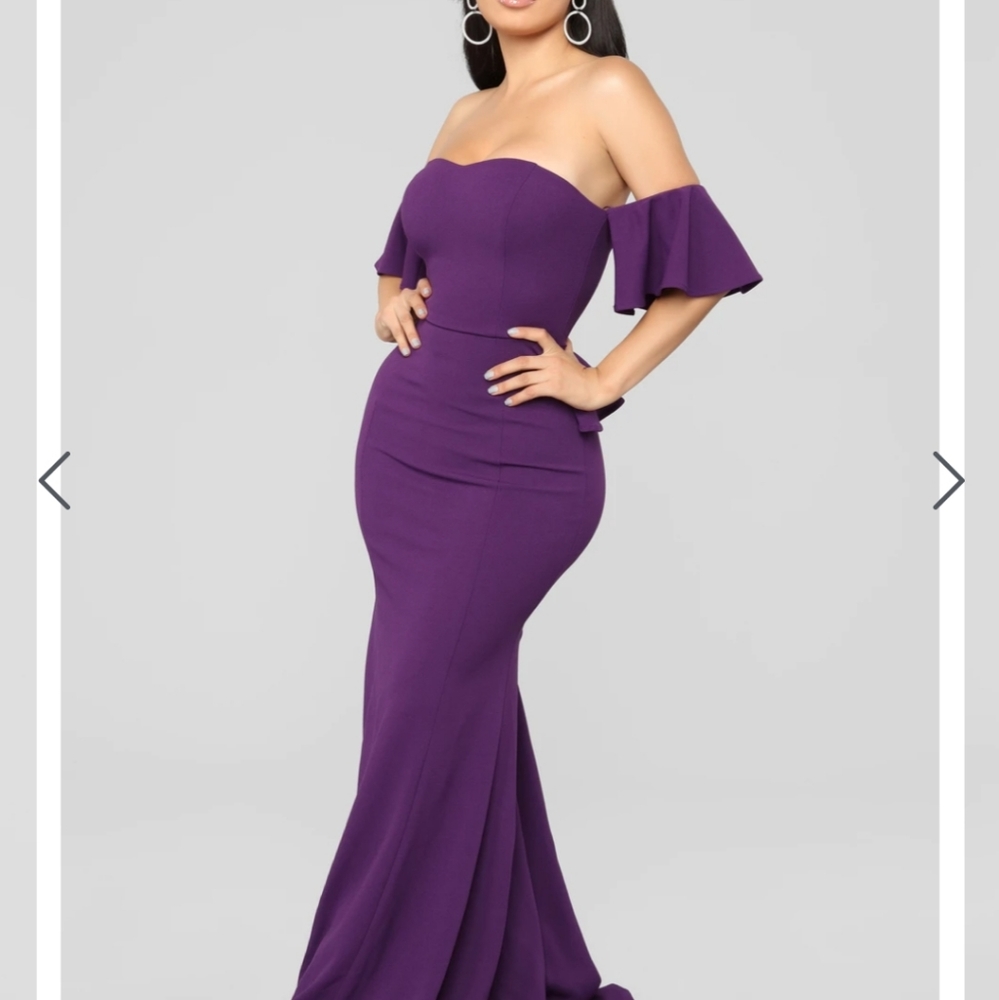 Party Dress-Eggplant - Picture 2 of 4